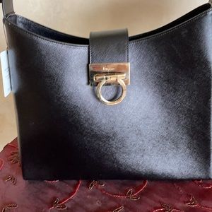 Salvatore Ferragamo Black Saffiano Leather bag